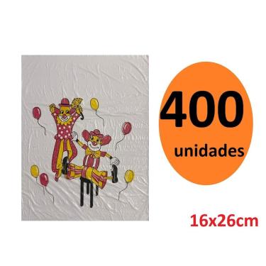 Imagem de Kit 400 Sacos De Plástico Palhaços Dia Das Crianças 16X26