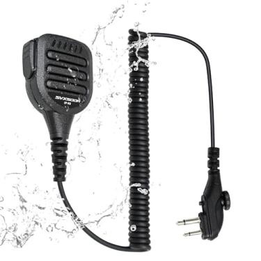 Imagem de Microfone de alto-falante de ombro IP65 à prova d'água para rádios Hytera - compatível com série BD/PD/TC, microfone de lapela durável com áudio claro para uso externo (preto)