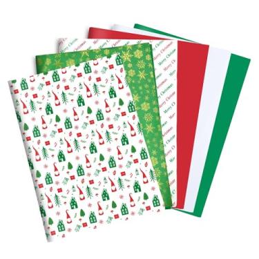 Imagem de EDCUEBE7 Papel de seda de Natal, 120 folhas 35,5 x 50,8 cm, vermelho, branco e verde, papel de seda a granel para sacos de presente, papel de embrulho para presente para caixas de embrulho de Natal