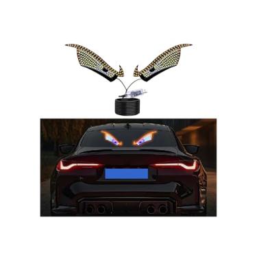 Imagem de Luzes de olho diabólico de carro, luzes de LED para janela de diabo, luzes de carro dinâmicas, para-brisas de carro e janela traseira, plugue USB, botão de controle, luzes de LED