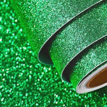Imagem de Papel de parede FunStick Irish Green Glitter 40cm x 200cm Tecido