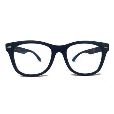 Imagem de Oculos De Grau Infantil Inquebrável Silicone Wayfarer Azul, Retangular