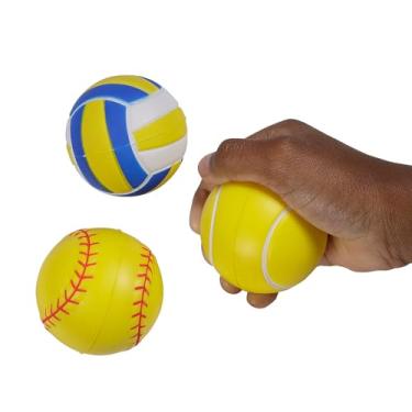 Imagem de Fun Express Bola realista de vôlei, softbol e tênis sortidos de 6,5 cm - 12 peças