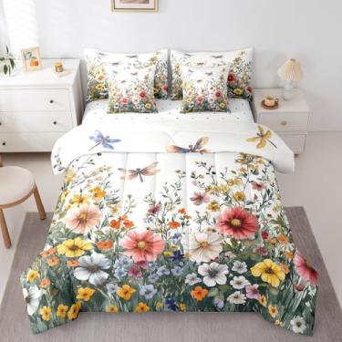 Imagem de Erosebridal Jogo de cama solteiro com 7 peças, vida selvagem, 1 edredom, 2 fronhas, 1 lençol de cima, 1 lençol com elástico, 2 fronhas