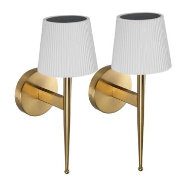 Imagem de Luminária de Parede Decorativa Moderna Solar LED Apoiada em Econômica Energia com 3 Temperaturas Cor Ajustáveis IP54 para Sala Estar Interna Quarto Es