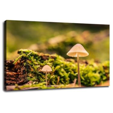 Imagem de Mushrooms Poster Nature Canvas Prints Moss Wall Art For Home Office Decoration With Framed 30.5 cmx20.3 cm