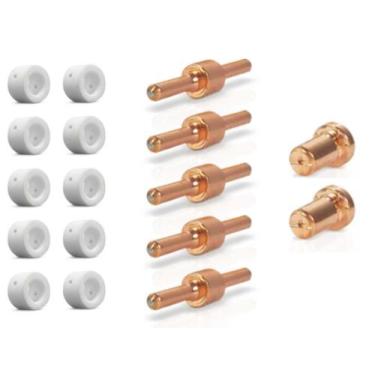 Imagem de Kit P/ Tocha Corte Plasma PT31: 2 Bicos Longos + 5 Eletrodos Longos + 