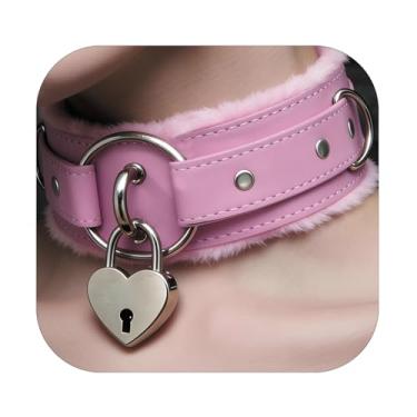 Imagem de Kiheony Gargantilha punk feminina com anel de vedação ajustável de couro gótico gótico para mulheres, Medium, Couro, Sem Pedra Preciosa