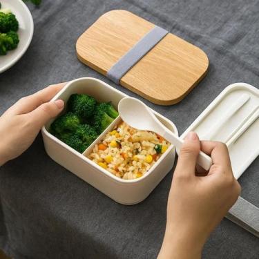 Imagem de Kit Marmiteiro Talheres Colher Fruta Pote Vasilha Armazena Conserva Re