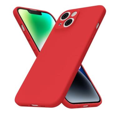 Imagem de uvcoat Capa de silicone para iPhone 14 Plus, capa fina de gel de borracha macia para mulheres e meninas, linda capa de telefone TPU fosco com proteção total da câmera, design simples minimalista