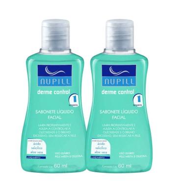 Imagem de Kit 2 Sabonete Líquido Facial Antioliosidade Para Viagem Bolsa Dermecontrol 60ml