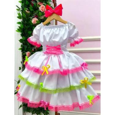Imagem de Vestido Junino Infantil Noivinha Quadrilha Caipira - Festa de São João