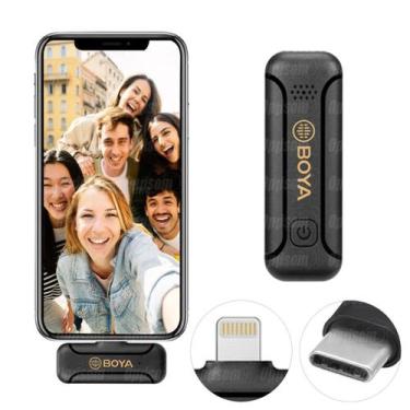 Imagem de Microfone Lapela Sem Fio Para Iphone conector lightning Boya By-wm3t2-