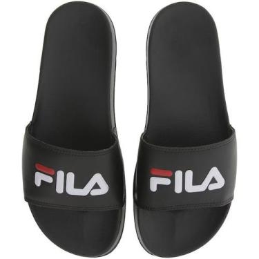 Imagem de Chinelo Slide Fila Sleek Masculino - Preto+Branco, 40