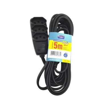 Imagem de Cabo Extensor Extensão Pp 5 Metros 3 Tomadas