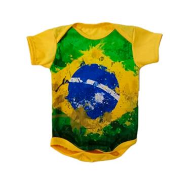 Imagem de Body de Bebê Manga Curta Brasil Bandeira