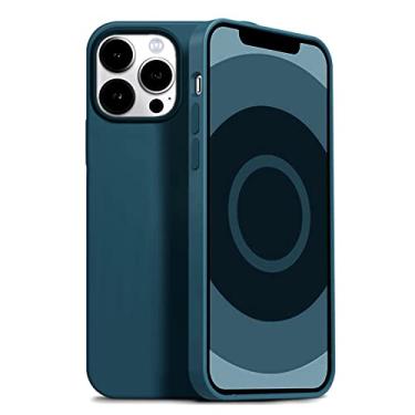 Imagem de Capa de silicone líquido para iphone 14 13 pro max à prova de choque para iphone 13 12 mini 11 pro telefone capa protetora macia, verde escuro, para iphone12 promax