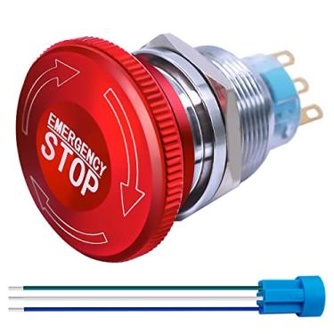 Imagem de mxuteuk Interruptor De Emergência De Travamento De Metal De Aço Inoxidável De 22 Mm Com...