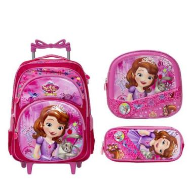 Imagem de Mochila Infantil Escolar Feminina de Rodinhas Princesa Sofia - TOYS 2U