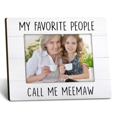 Imagem de ANIANG Porta-retrato Meemaw Gifts 20 x 25 cm, presente para avó, presente de aniversário de Dia das Mães, para netos, My Favorite People Call Me Mamaw, para parede de mesa