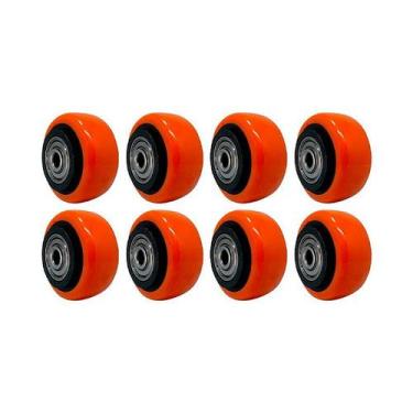 Imagem de Kit 8 un roda pvc laranja 2 pol 50kg p/ rodízio - AJAX