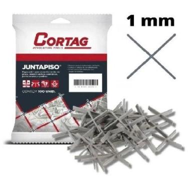 Imagem de Espaçador Junta Piso Porcelanato Cruzeta Cortag 1 Mm 100 Un