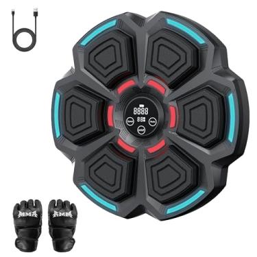 Imagem de Gmdm Máquina De Boxe Musical Com 4 Luvas, Inteligente Bluetooth Montada Na Parede, Equipamento Treino Socos Para Adultos E Crianças, Presentes, Jogos Divertidos Academia Em Casa (Preto)