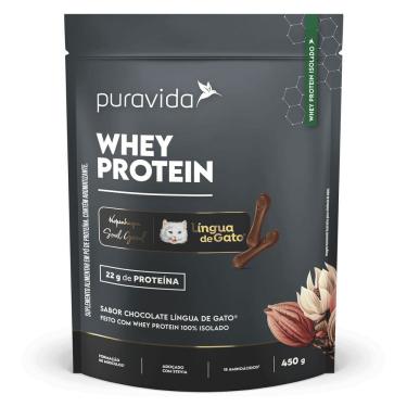 Imagem de Whey Protein Isolado 450g Puravida Sabor Língua de Gato