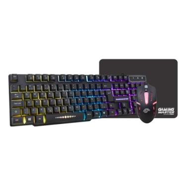 Imagem de Combo Gamer Teclado Mouse Mousepad K-mex Km522+moa8+fc-x2218 Preto - D
