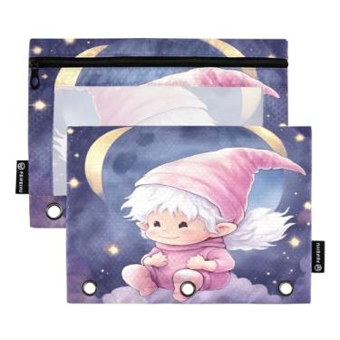 Imagem de Wassud Pacote com 2 pastas de fichário Moonlit Boy com 3 furos, pasta organizadora de arquivos para casa, escritório