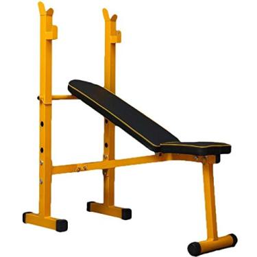 Imagem de LMJYU Rack de agachamento supino masculino fitness barra rack multifuncional suporte ajustável casa interior academia dobrável suporte de treinamento de força rack de agachamento