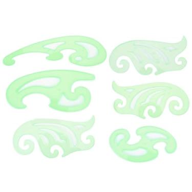 Imagem de Kit de réguas de modelo de desenho de arquitetura multifuncional Régua redonda oca de plástico para escritório escolar Design de arte Arquitetura de engenharia mecânica 7 opções ((Nº 5) Conjunto de 6 peças)