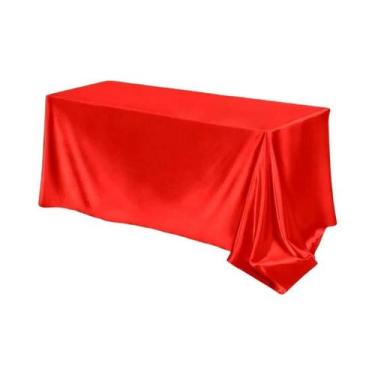 Imagem de Toalha De Mesa Retangular De Cetim Branca E Rosa, Brilhante E Lisa, Co