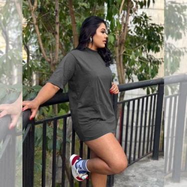 Imagem de Camiseta Oversized feminina Cobre Legging Treino Academia Casual - RM 