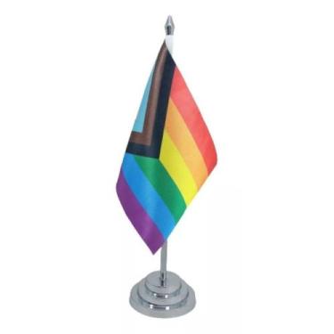 Imagem de Bandeira Mesa 29 Cm (mastro) Progress Gay - Gls - Lgbt - SP Bandeiras 