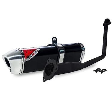 Imagem de Escape/Ponteira Coyote TRS 2 WAY Alumínio - Burgman 125 até 2010 - Preto/Cromado