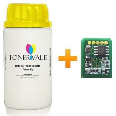 Imagem de Kit Toner Refil + Chip TankFull Para Okidata C6100, C6000, C6050 - 433