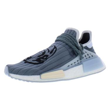 Imagem de adidas Tênis masculino NMD Hu BBC X Pharrell - Pacote xadrez - Azul Ef7387 tamanho, Cinza/branco, 36