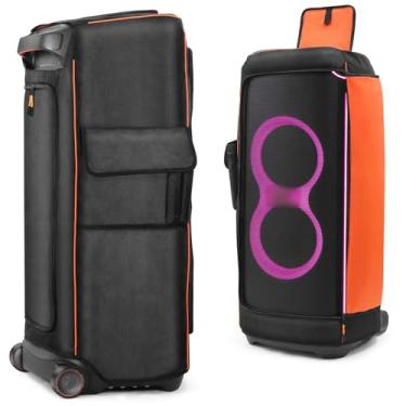 Imagem de LEFOR·Z Capa de alto-falante compatível com JBL PartyBox Ultimate, bolsa de armazenamento portátil para alto-falante compatível com JBL PartyBox Ultimate para viagens ao ar livre, preto + laranja