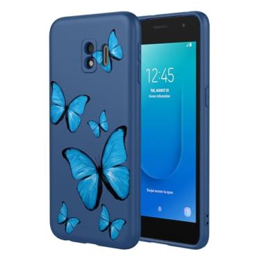 Imagem de KOARWVC Capa de telefone para Galaxy J2 Core, Samsung J2 Pure SM-J260 design bonito padrão de borboleta fina protetora macia TPU bumper capa de telefone para Samsung Galaxy J2 Core Blue Butterfly