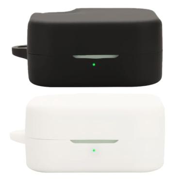 Imagem de Acddeny Capa de fone de ouvido compatível com CMF Buds 2a, [suporta carregamento sem fio] [capa protetora à prova de choque] capa de silicone para fone de ouvido (preto-branco)