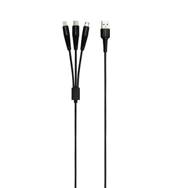 Imagem de Cabo para Smartphone Multilaser 3 em 1 Type C + IPhone + Micro USB 2A 1, 4M Preto - WI382