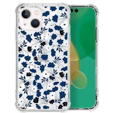 Imagem de Capa para iPhone 14 Plus, azul e branco, lírio do vale, capas transparentes com estampa fofa para meninas e homens, fina, macia, à prova de choque