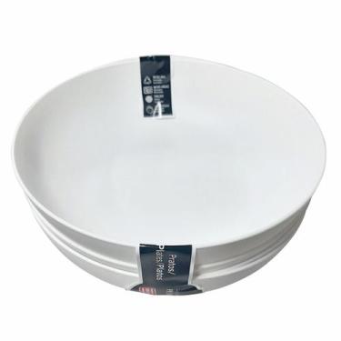 Imagem de Conjunto 4 Pratos de Sopa Branco Premium 1.100 Ml 20x4,5 Cm - São Bern
