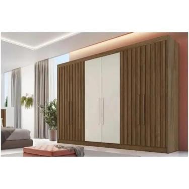 Imagem de Guarda roupa Casal 6 Portas 6 Gavetas Móveis Europa Ripado Potente Mov