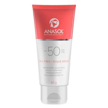 Imagem de Protetor Solar Facial Oil Free Toque Seco 50 FPS Anasol 60 G  - Vitamina E e Aloe Vera