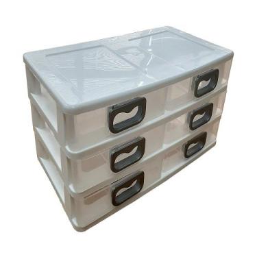 Imagem de Gaveteiro de Mesa Plástico São Bernardo Branco 6 Gavetas, UNICA