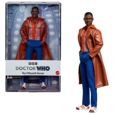 Imagem de Boneco Barbie The Fifteenth Doctor Doctor Who colecionável 14ª temporada jaqueta marrom base e certificado de autenticidade 2025