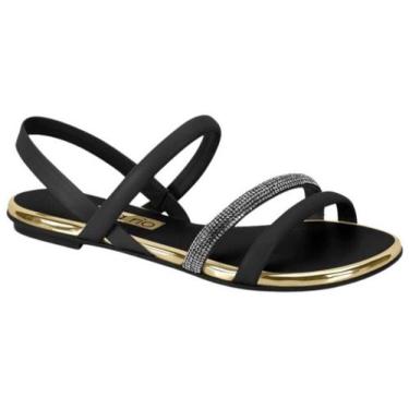 Imagem de Sandália Feminina Beira Rio Elegance Colors 8367641, Preto 01 cristal,