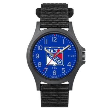 Imagem de Timex Tribute Relógio masculino NHL Pride 40 mm de quartzo pulseira de tecido, preto, 20 relógio casual (modelo: TWZHRANMYYZ)